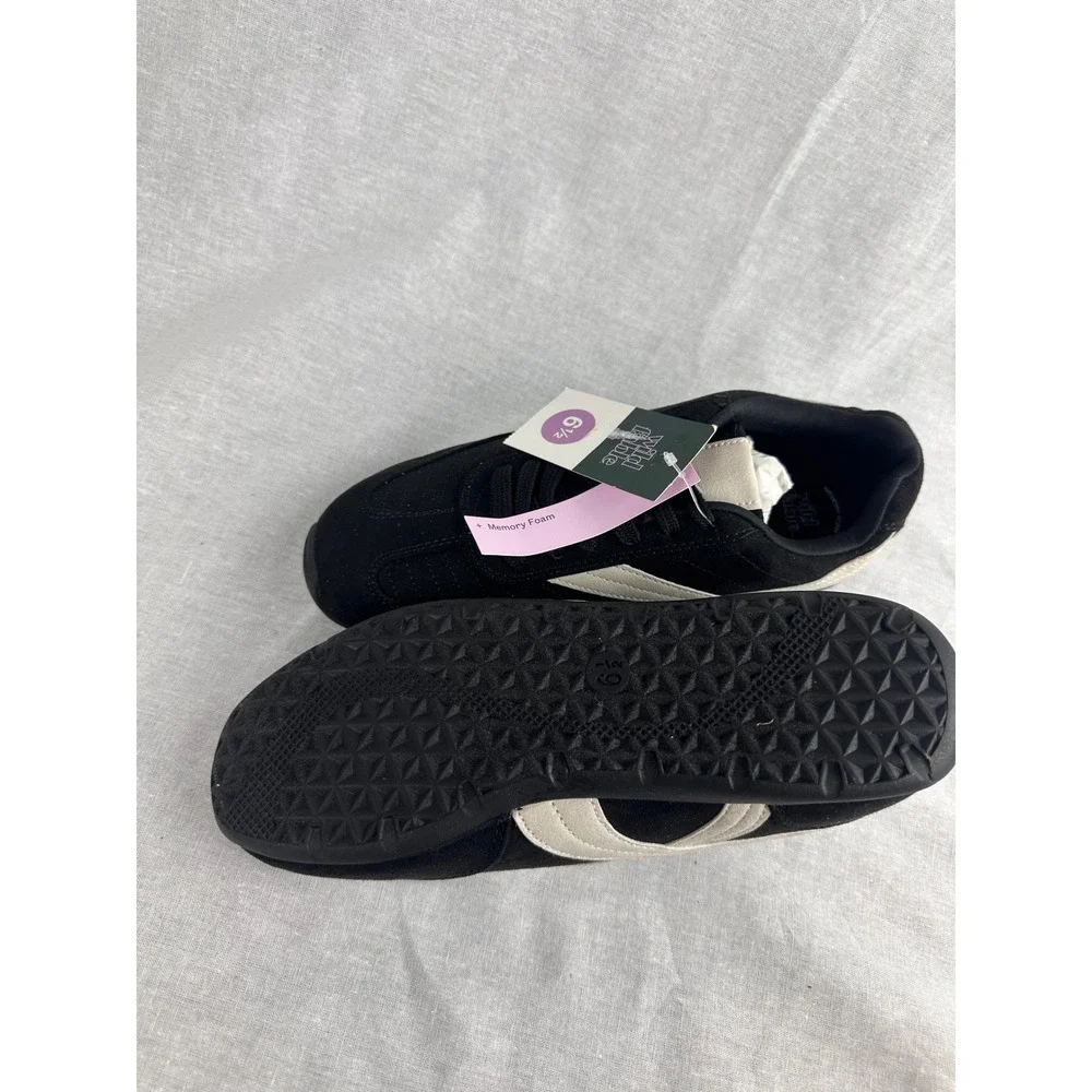 Wild Fable Womens Black Cream Retro Memory Foam Sneakers Size 6.5 NWT